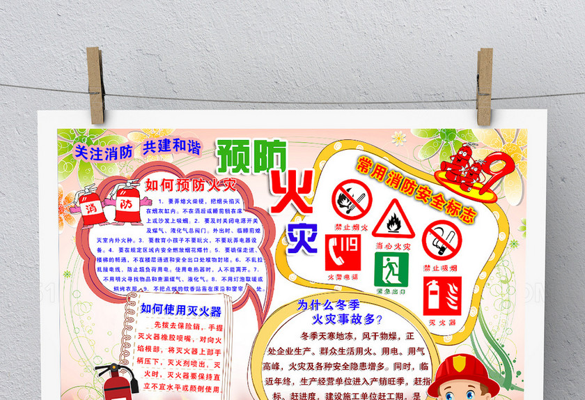 预防火灾消防安全小报 预防火灾消防安全小报