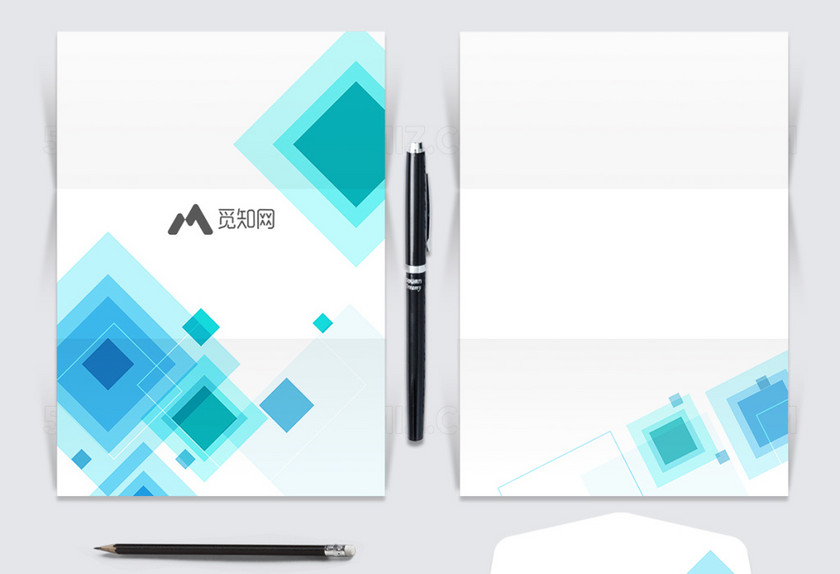 蓝色科技纸信封模板设计 蓝色科技纸信封模板设计
