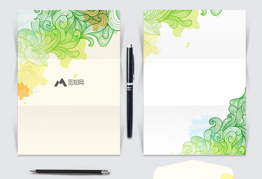 绿色科技商务风信纸设计 绿色科技商务风信纸设计