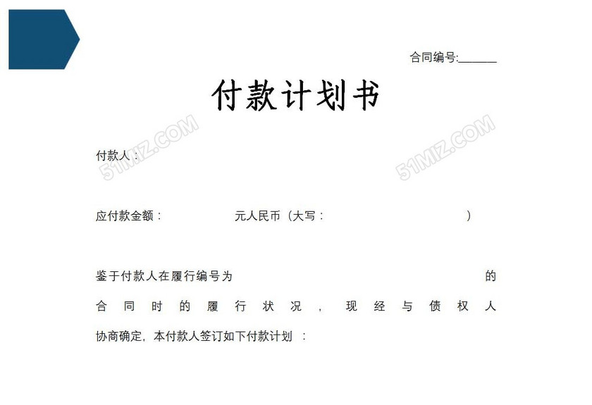 付款计划书
付款计划书