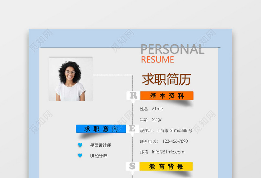 创意平面设计UI设计师求职简历Word简历模板 创意平面设计UI设计师求职简历Word简历模板