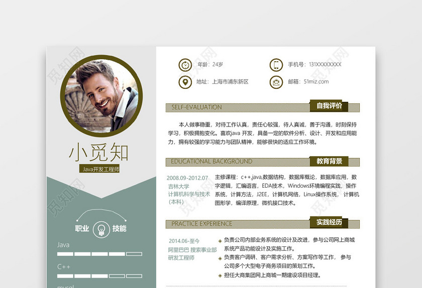 Java工程师简约简历 Java工程师简约简历