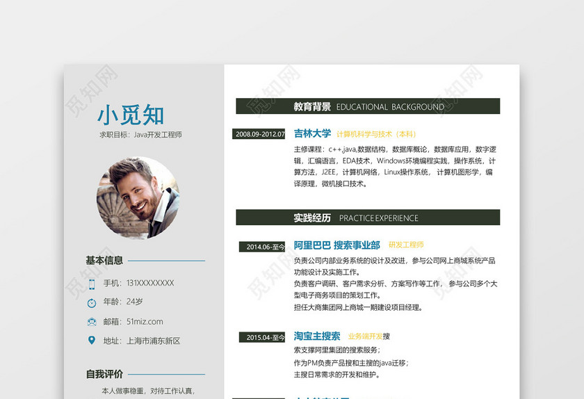 java工程师程序员个人简历 java工程师程序员个人简历
