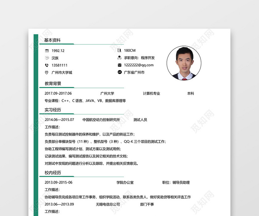 程序员测试工程师简历互联网开发 程序员测试工程师简历互联网开发