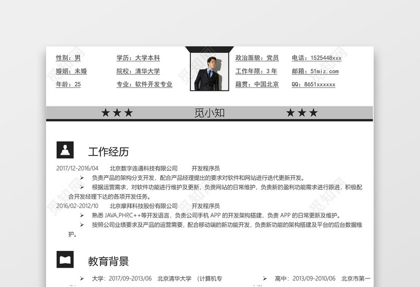 软件开发程序员求职个人简历 软件开发程序员求职个人简历