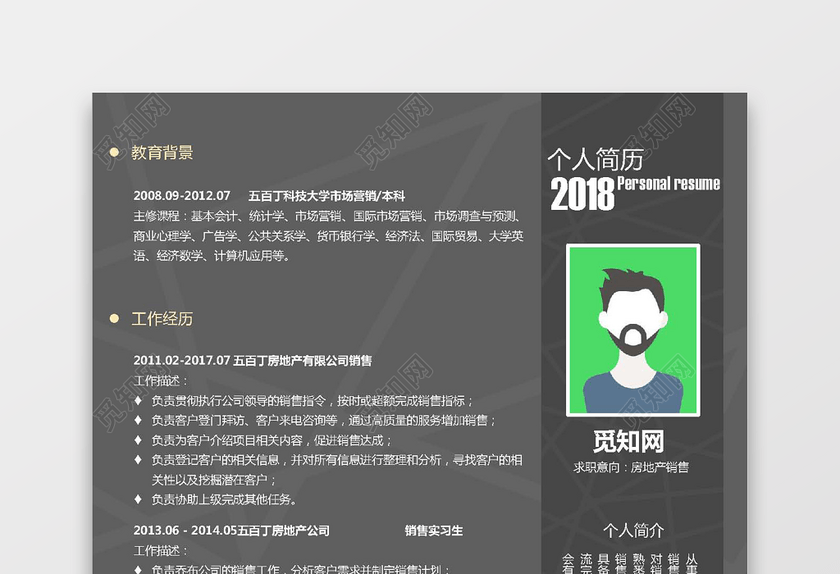 房地产开发个人简历专用模板 房地产开发个人简历专用模板