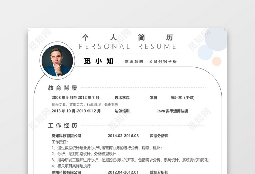 创意时尚金融数据分析求助简历 创意时尚金融数据分析求助简历