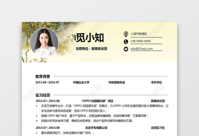 产品运营求职个人简历 产品运营求职个人简历