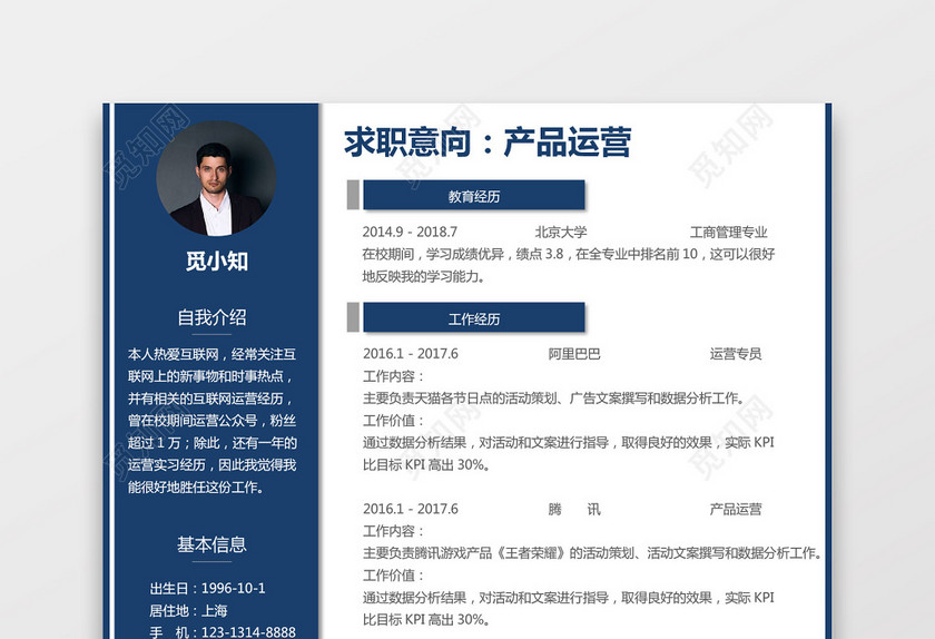 产品运营求职个人简历 产品运营求职个人简历