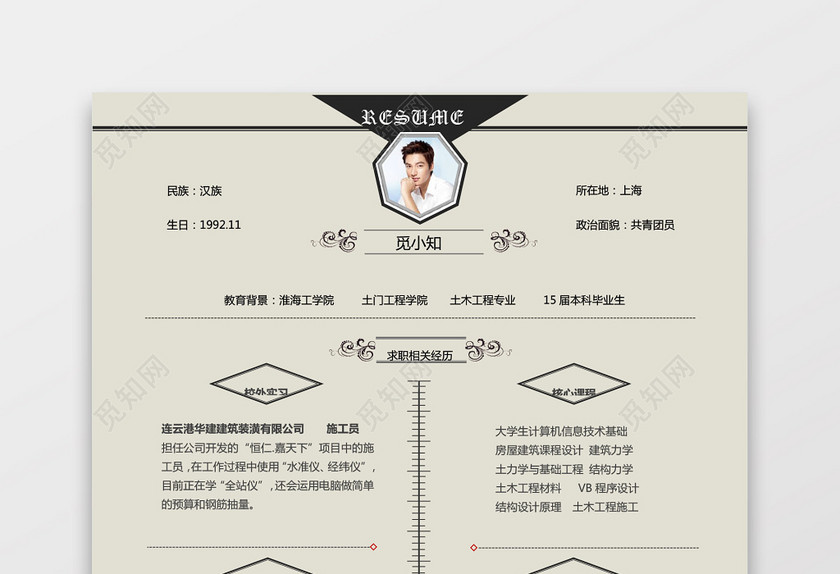 土木工程师个人简历 土木工程师个人简历