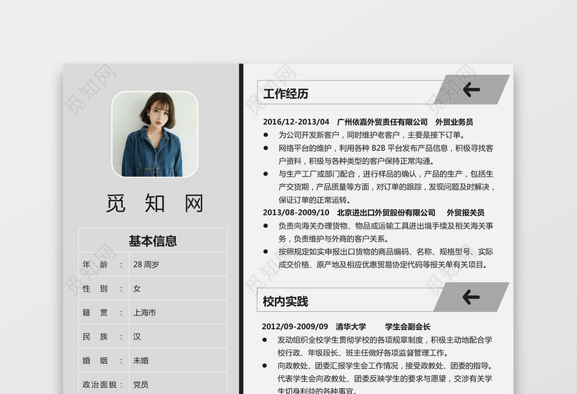 外贸报关个人求职简历113 外贸报关个人求职简历113
