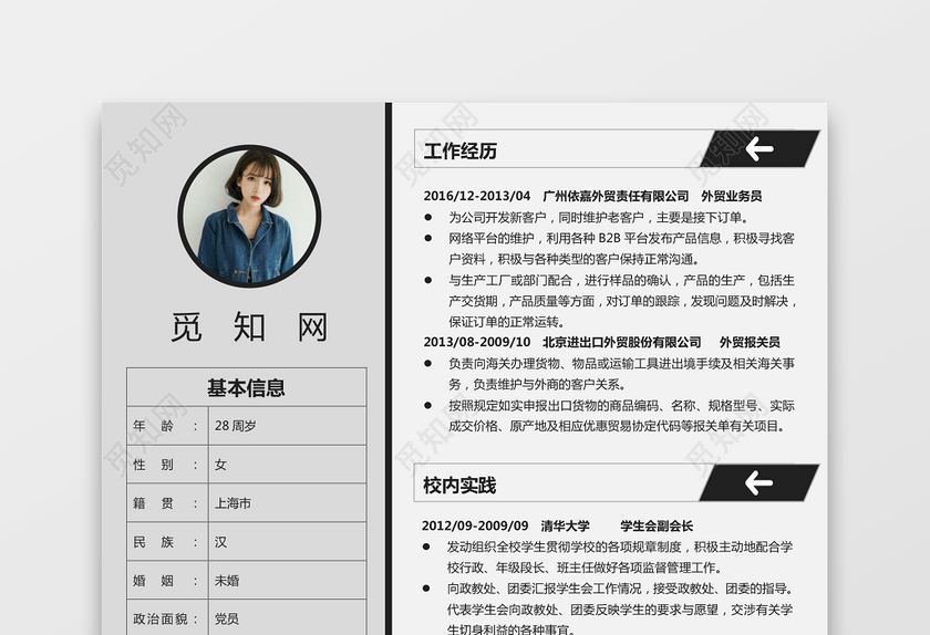 外贸报关个人求职简历147 外贸报关个人求职简历147