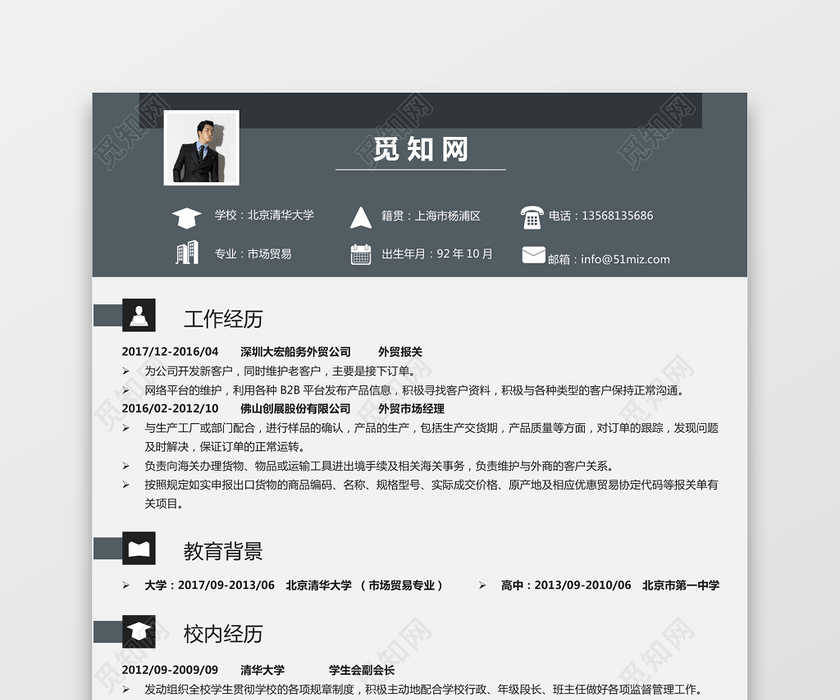 外贸个人求职简历87 外贸个人求职简历87
