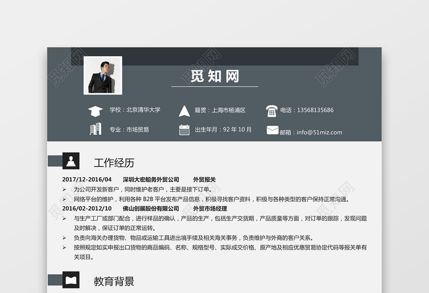 外贸个人求职简历87 外贸个人求职简历87