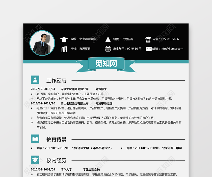 外贸个人求职简历267 外贸个人求职简历267