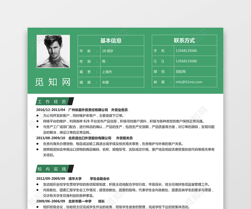 外贸贸易个人求职简历26 外贸贸易个人求职简历26