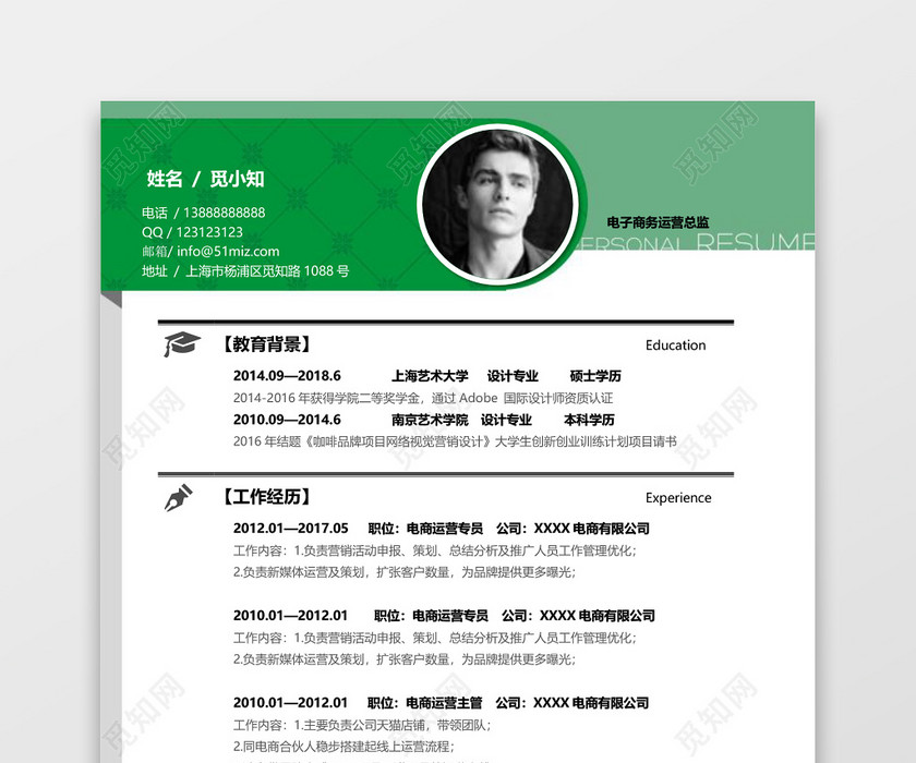 电商运营应届生春招通用简历 电商运营应届生春招通用简历