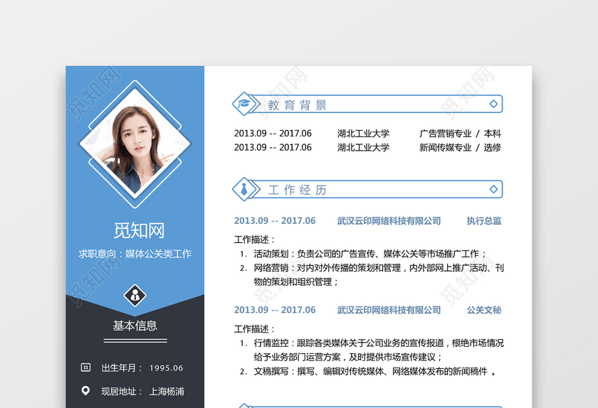新媒体求职简历 新媒体求职简历