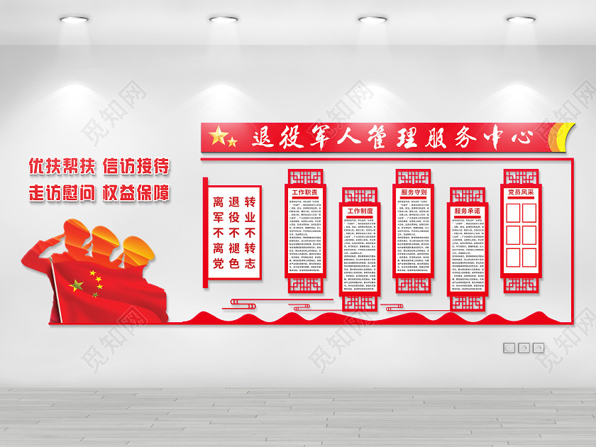 中国风党建风退役军人管理服务中心退伍文化墙退役军人文化墙 中国风党建风退役军人管理服务中心退伍文化墙退役军人文化墙