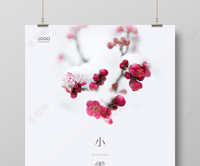 灰色简约二十四节气小雪节气宣传海报 灰色简约二十四节气小雪节气宣传海报